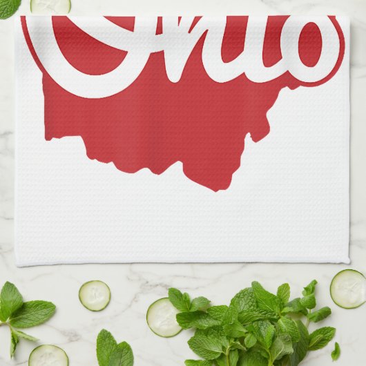 Ik hou van mijn Ohio Home Script Ohio Theedoek (Gevouwen)