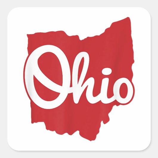 Ik hou van mijn Ohio Home Script Ohio Vierkante Sticker (Voorkant)