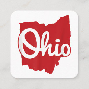 Ik hou van mijn Ohio Home Script Ohio Vierkante Visitekaartje
