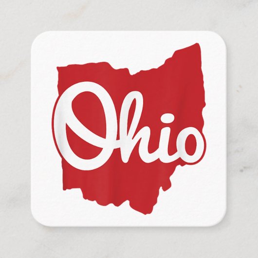Ik hou van mijn Ohio Home Script Ohio Vierkante Visitekaartje (Voorkant)