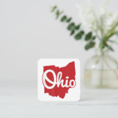 Ik hou van mijn Ohio Home Script Ohio Vierkante Visitekaartje (Staand voorkant)