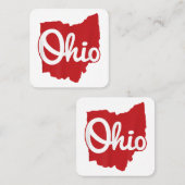 Ik hou van mijn Ohio Home Script Ohio Vierkante Visitekaartje (Voorkant / Achterkant)