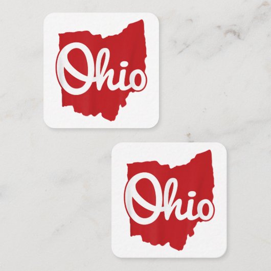 Ik hou van mijn Ohio Home Script Ohio Vierkante Visitekaartje (Voorkant / Achterkant)
