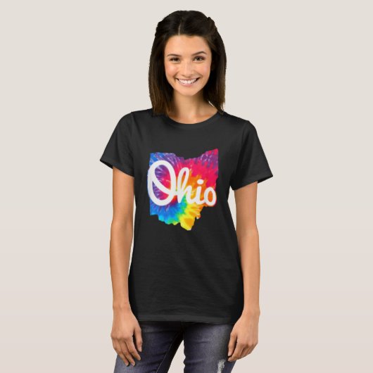 Ik hou van mijn Ohio Home Script Tie Ohio T-shirt (Voorkant volledig)