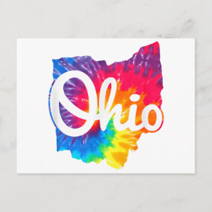 Ik hou van mijn Ohio-thuis Script Tie Dye Ohio Briefkaart