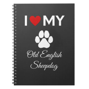 Ik hou van mijn Old English Sheepdog aangepaste te Notitieboek