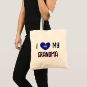 Ik hou van mijn oma aangepaste foto hart tote bag (Voorkant (product))