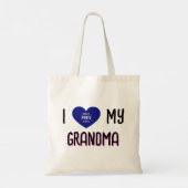 Ik hou van mijn oma aangepaste foto hart tote bag (Achterkant)