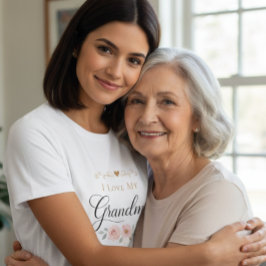 Ik hou van mijn oma bloemen T-shirt voor vrouwen