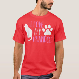 Ik hou van mijn oma Cat Lover Granddad Grandma Gra T-shirt