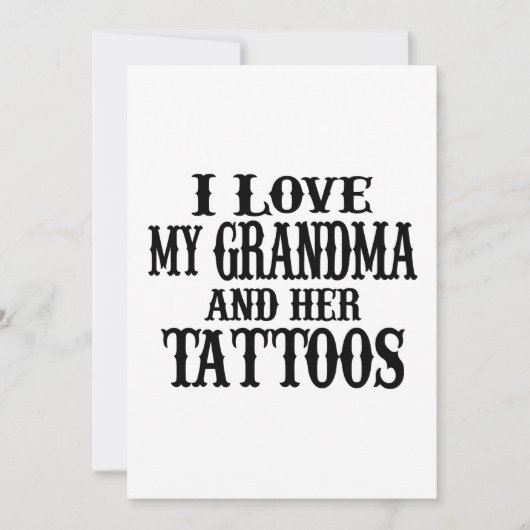Ik hou van mijn oma en haar Tattoos Kaart (Voorkant)