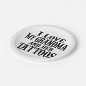 Ik hou van mijn oma en haar Tattoos papier Borden Papieren Bordje (Gekanteld)