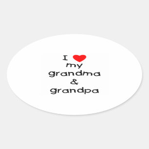 Ik hou van mijn oma en opa ovale sticker