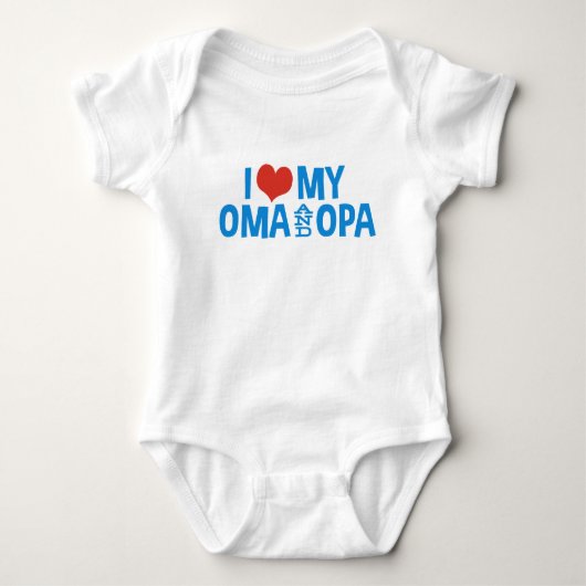 Ik hou van mijn Oma en Opa Pacifier Romper (Voorkant)