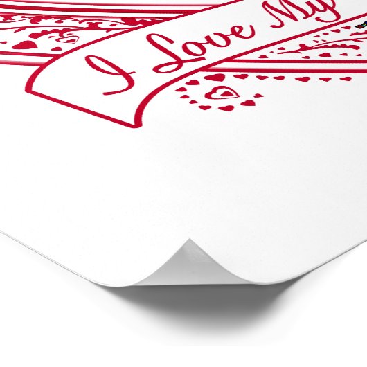 Ik hou van mijn oma! Foto Red Hearts Poster (Hoek)