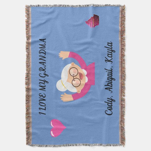 "Ik hou van mijn oma" gooit deken met kinder namen (Voorkant Verticaal)
