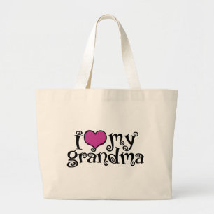 Ik hou van mijn oma grote tote bag