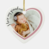 Ik hou van mijn oma-hartfoto keramisch ornament (Achterkant)