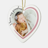 Ik hou van mijn oma-hartfoto keramisch ornament (Links)