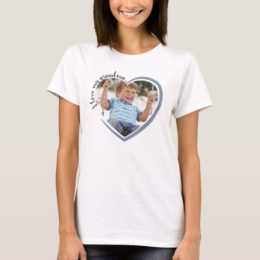 Ik hou van mijn oma Heart Photo T-Shirt (Voorkant)
