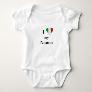Ik hou van mijn oma Italiaans Hart Baby Boddysuit Romper