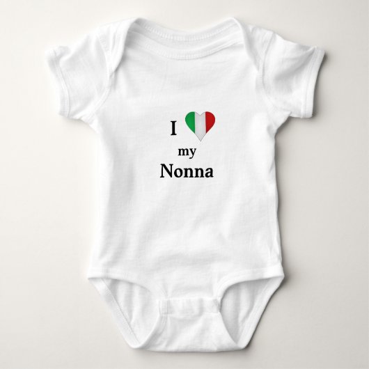 Ik hou van mijn oma Italiaans Hart Baby Boddysuit Romper (Voorkant)