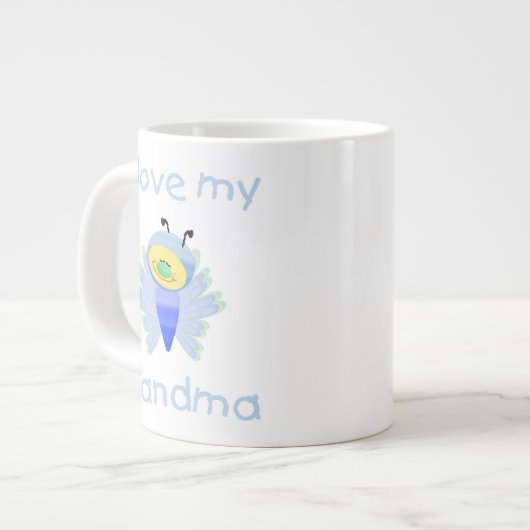 Ik hou van mijn oma (jongen flutterby) grote koffiekop (Links)