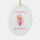 Ik hou van mijn oma (meisje flutterby) keramisch ornament (Rechts)