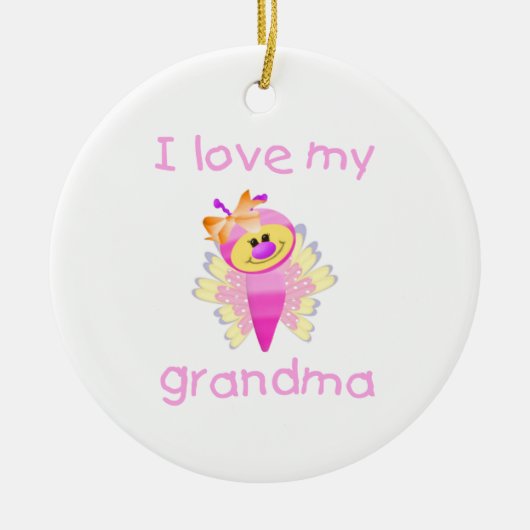 Ik hou van mijn oma (meisje flutterby) keramisch ornament (Voorkant)