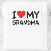 Ik hou van mijn oma rechthoekige sticker (Tas)