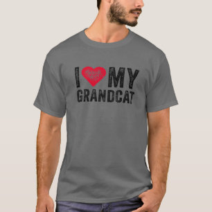 Ik hou van mijn oma Red Heart Cat Pet Lover Funny T-shirt