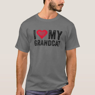 Ik hou van mijn oma Red Heart Cat Pet Lover Funny T-shirt