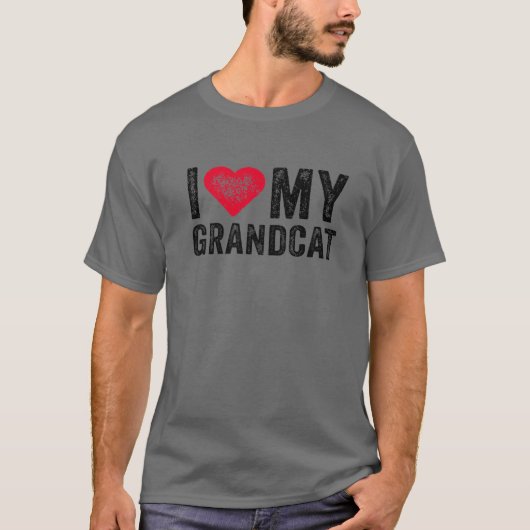 Ik hou van mijn oma Red Heart Cat Pet Lover Funny  T-shirt (Voorkant)