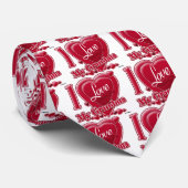 Ik hou van mijn oma rood - hart stropdas (Opgerold)