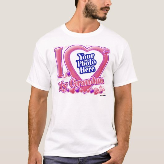 Ik hou van mijn oma roze/paars - foto t-shirt (Voorkant)