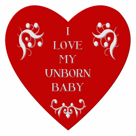 "Ik hou van mijn ongeboren baby" Staand Fotobeeldje (Voorkant)