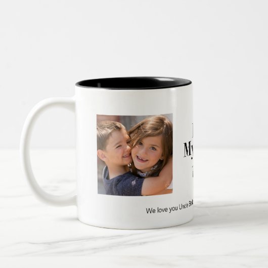 Ik hou van mijn oom 2 Foto Aangepaste Mok (Links)