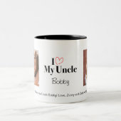 Ik hou van mijn oom 2 Foto Aangepaste Mok (Center)