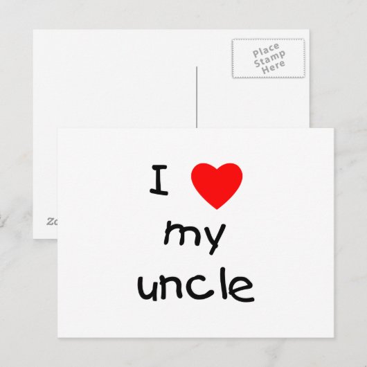 Ik hou van mijn oom briefkaart (Voorkant / Achterkant)