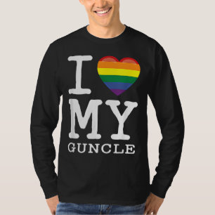 Ik hou van mijn oom homoseksueel regenboog hart un t-shirt