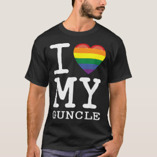 Ik hou van mijn oom homoseksueel regenboog hart un t-shirt