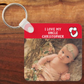 Ik hou van mijn oom naam foto's rood liefhart sleutelhanger (Voorkant)