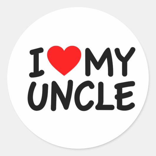 Ik hou van mijn oom ronde sticker (Voorkant)