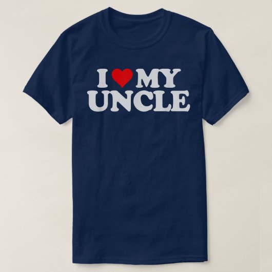 Ik hou van mijn oom T Heart Funny Fun Gift T-shirt (Design voorkant)