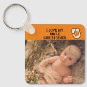Ik hou van mijn oomnaam foto's oranje liefdeshart sleutelhanger (Voorkant)