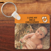 Ik hou van mijn oomnaam foto's oranje liefdeshart sleutelhanger (Voorkant)