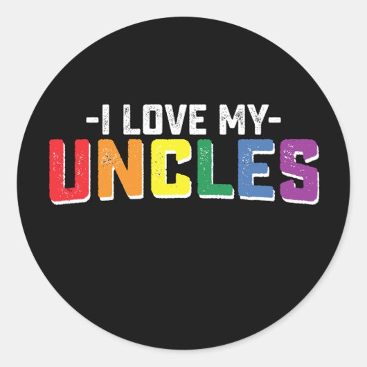 ik hou van mijn ooms pride gay lesbische familie m ronde sticker (Voorkant)