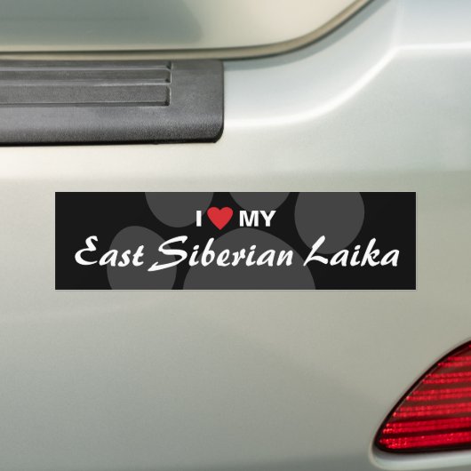Ik hou van mijn Oost-Siberische Laika Bumpersticker (Op auto)