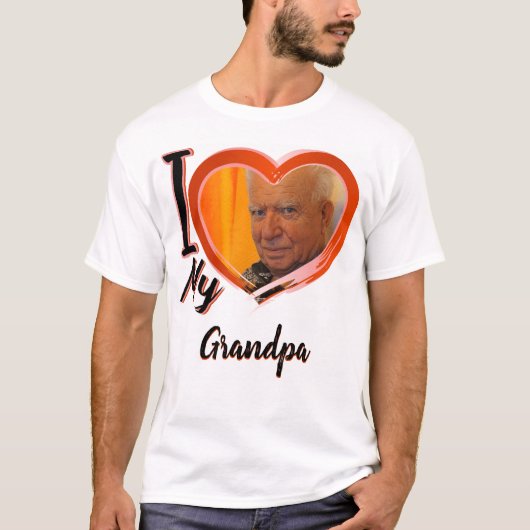 Ik hou van mijn opa _ aangepast cadeau T-Shirt (Voorkant)
