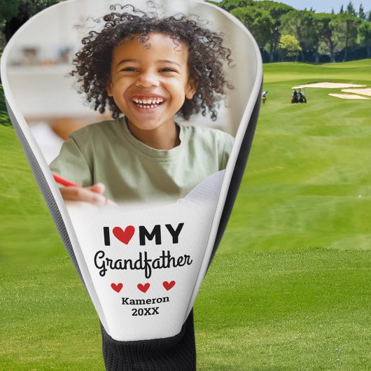 Ik hou van mijn opa aangepaste foto golfheadcover